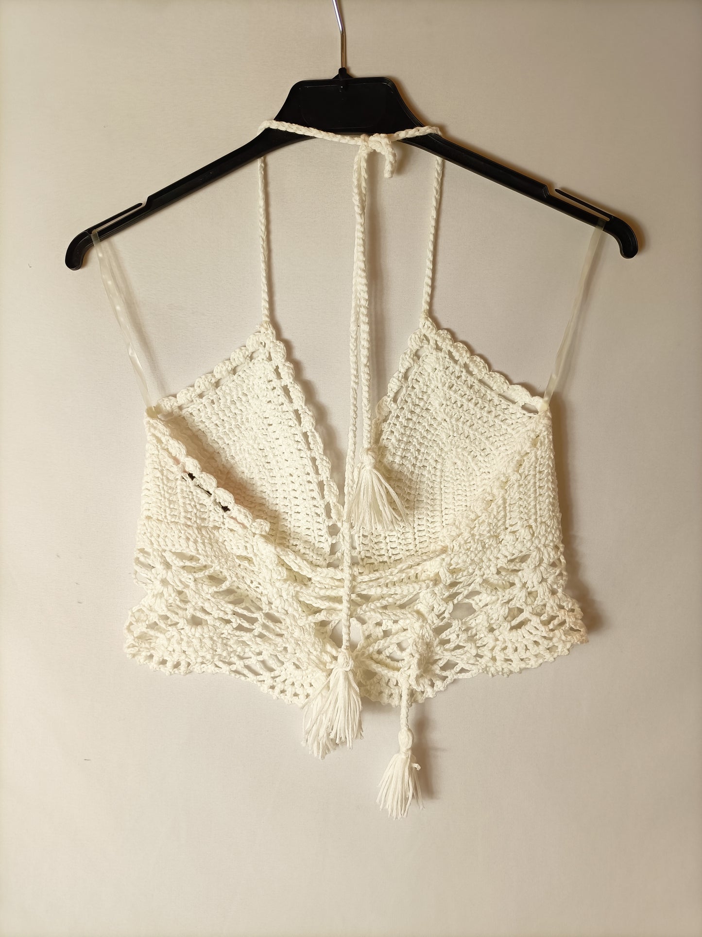 HUNKEMOLLER. White crochet crop top Ts