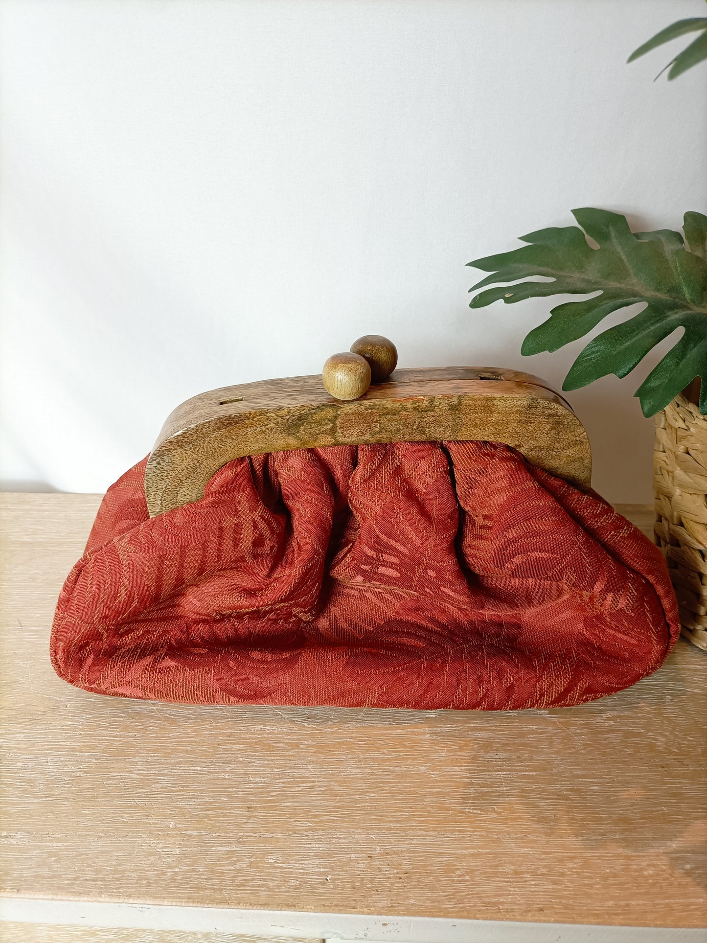 ZARA. Bolso teja tela