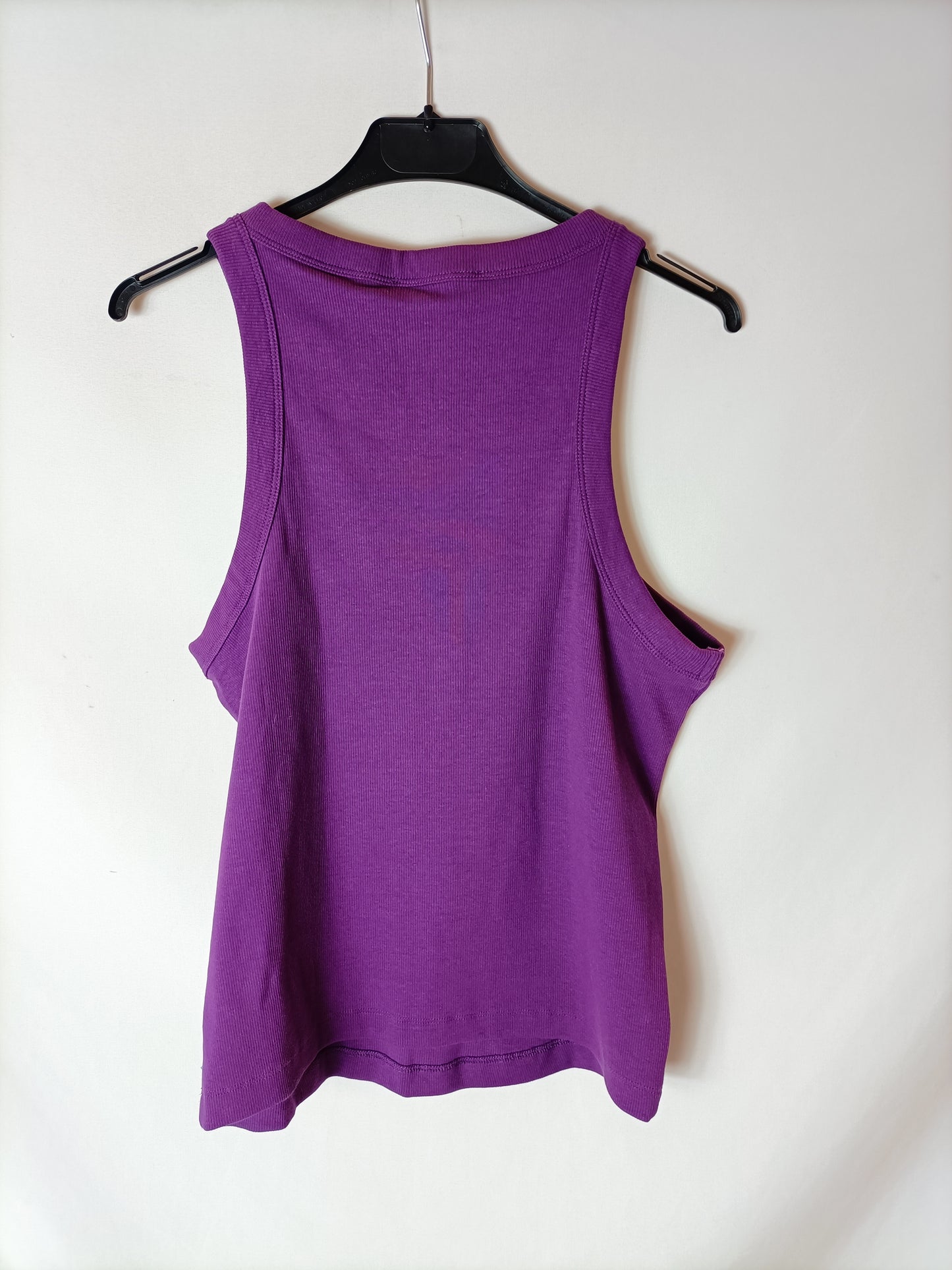 MANGO. Purple ribbed t-shirt T.xl