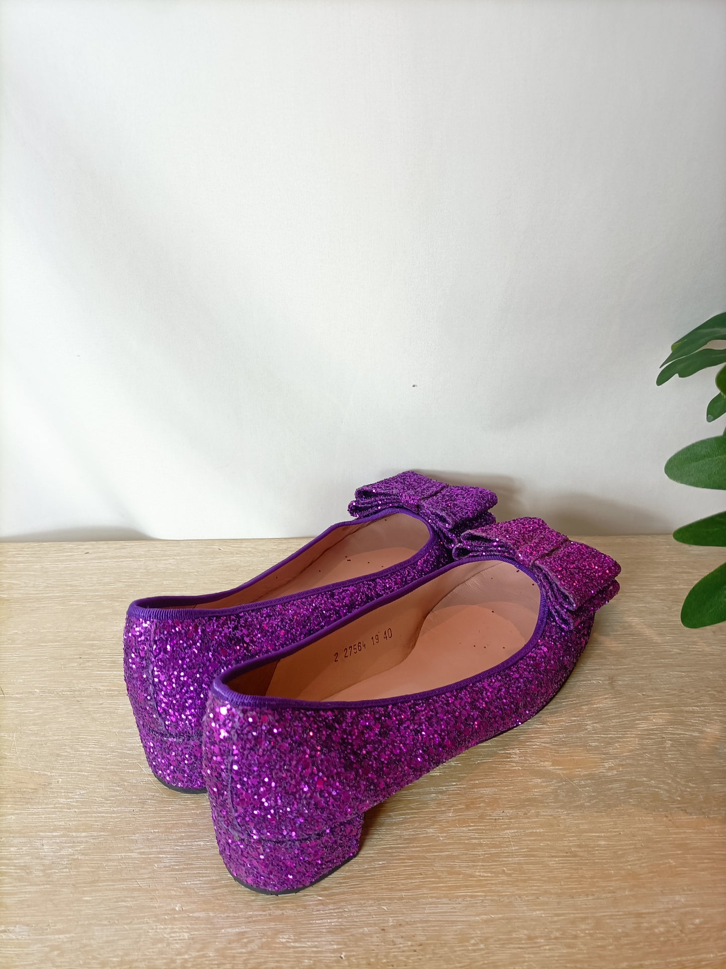 PRETTYBALLERINAS. Bailarinas purpurina morada. T 40