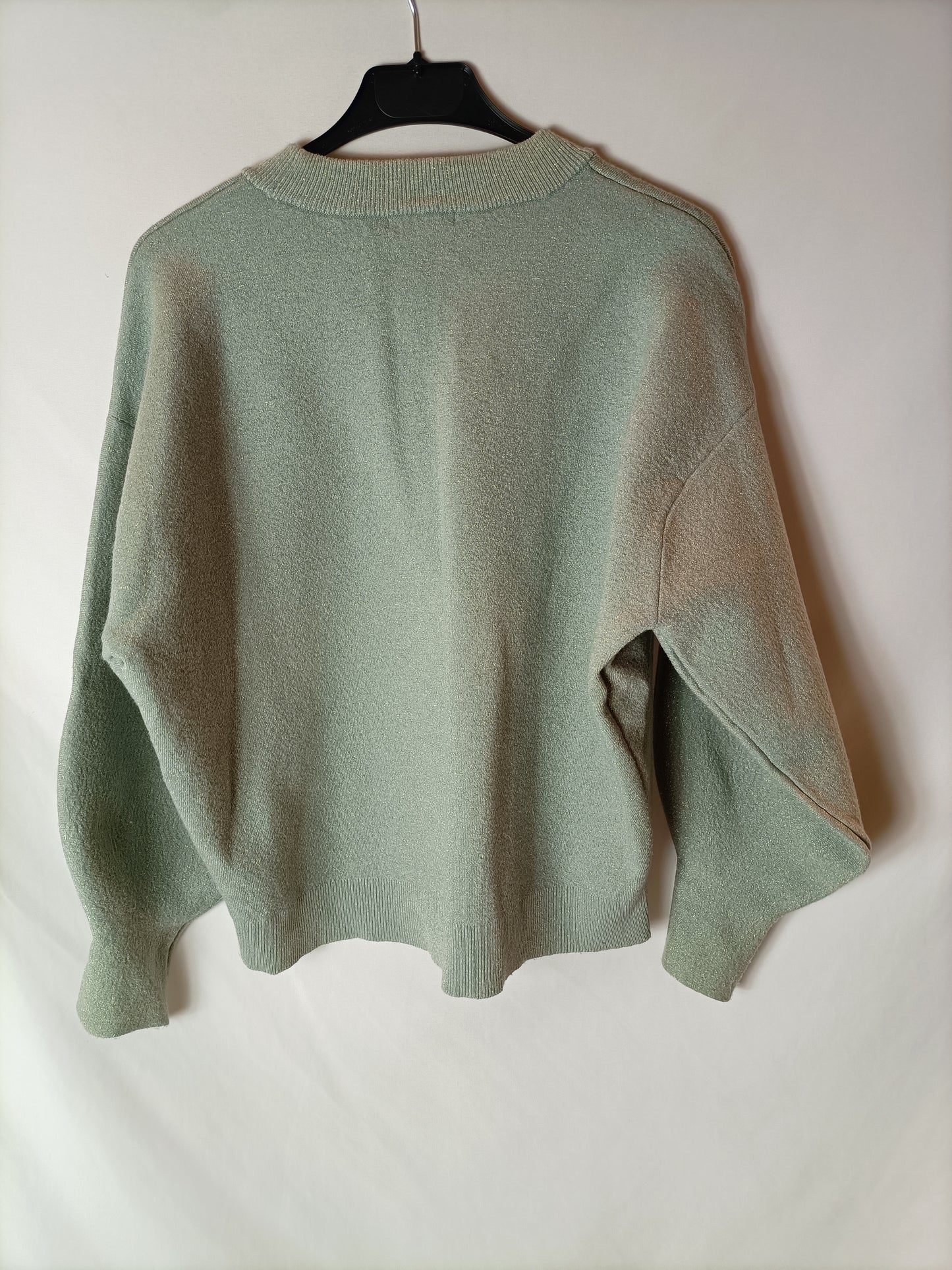 H&M. Sudadera azul claro hilo brillos. T S