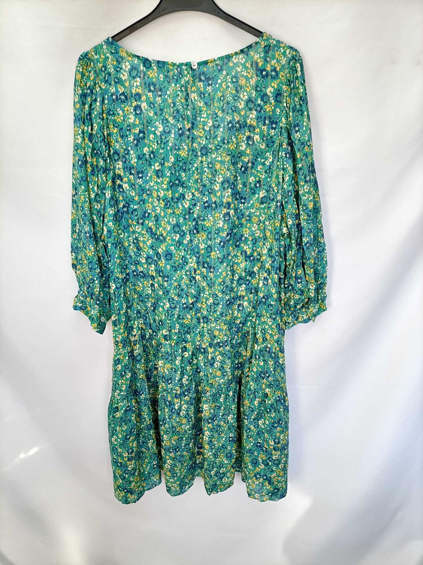 MARKET.VIOLETA BY MANGO.Vestido corto verde flores T.XL