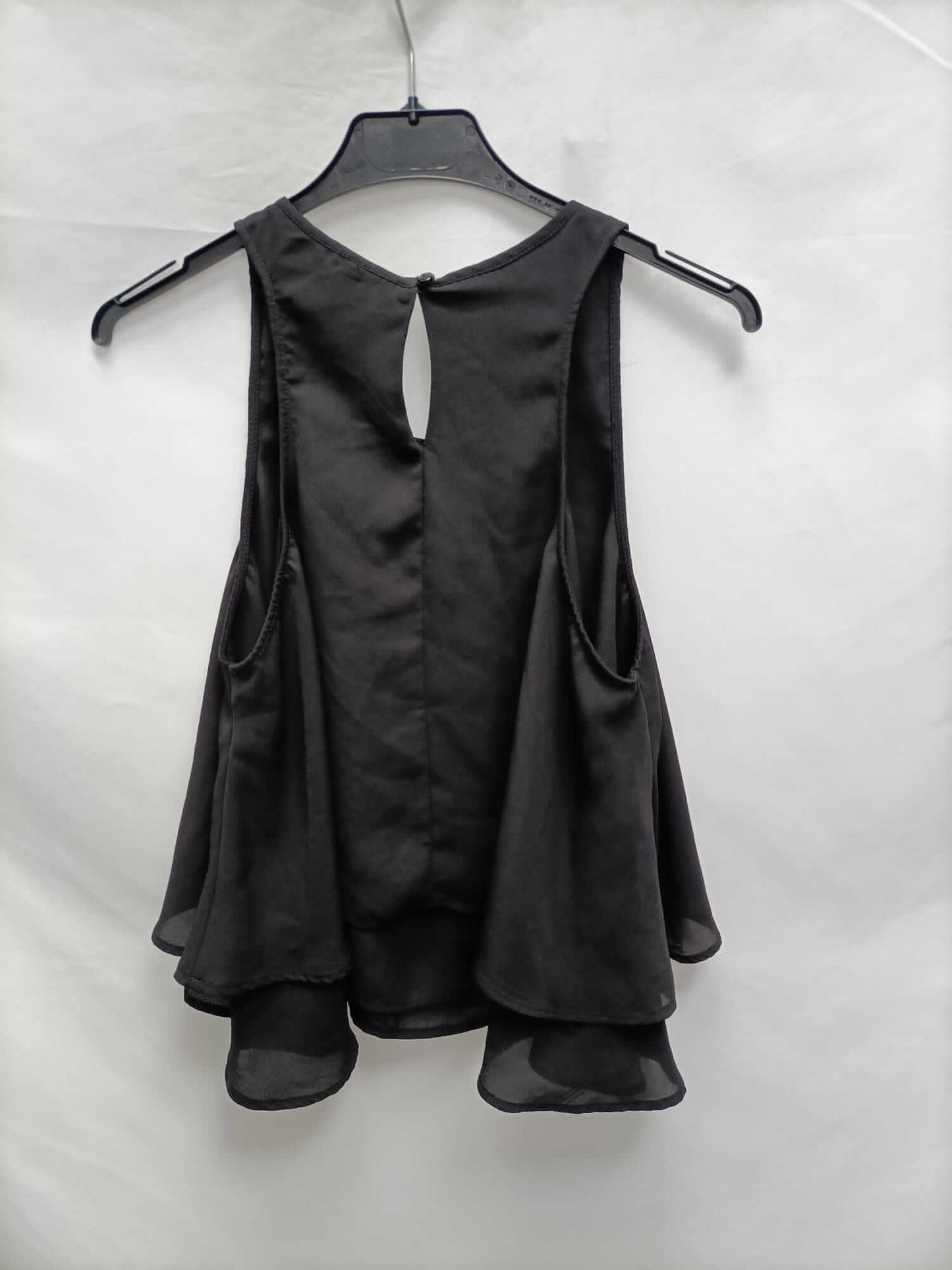 STRADIVARIUS.Top negro capa T.m