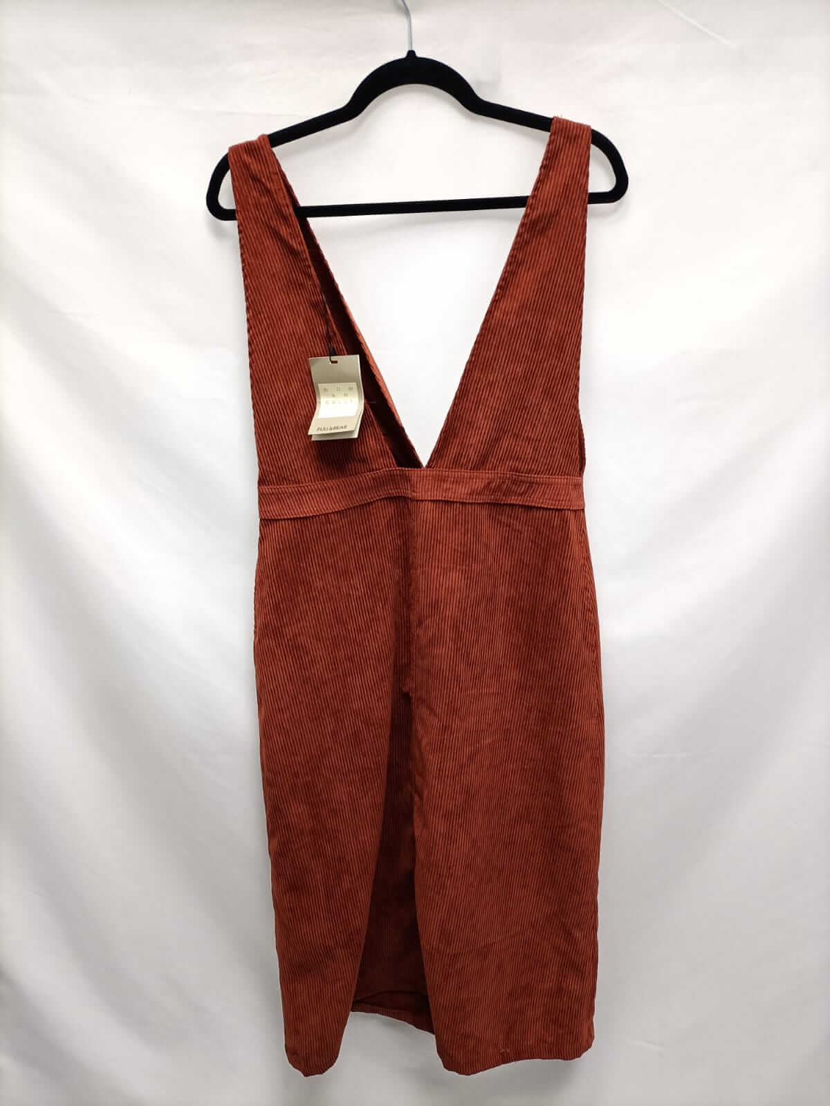 PULL&BEAR.Vestido estilo peto micropana teja T.L