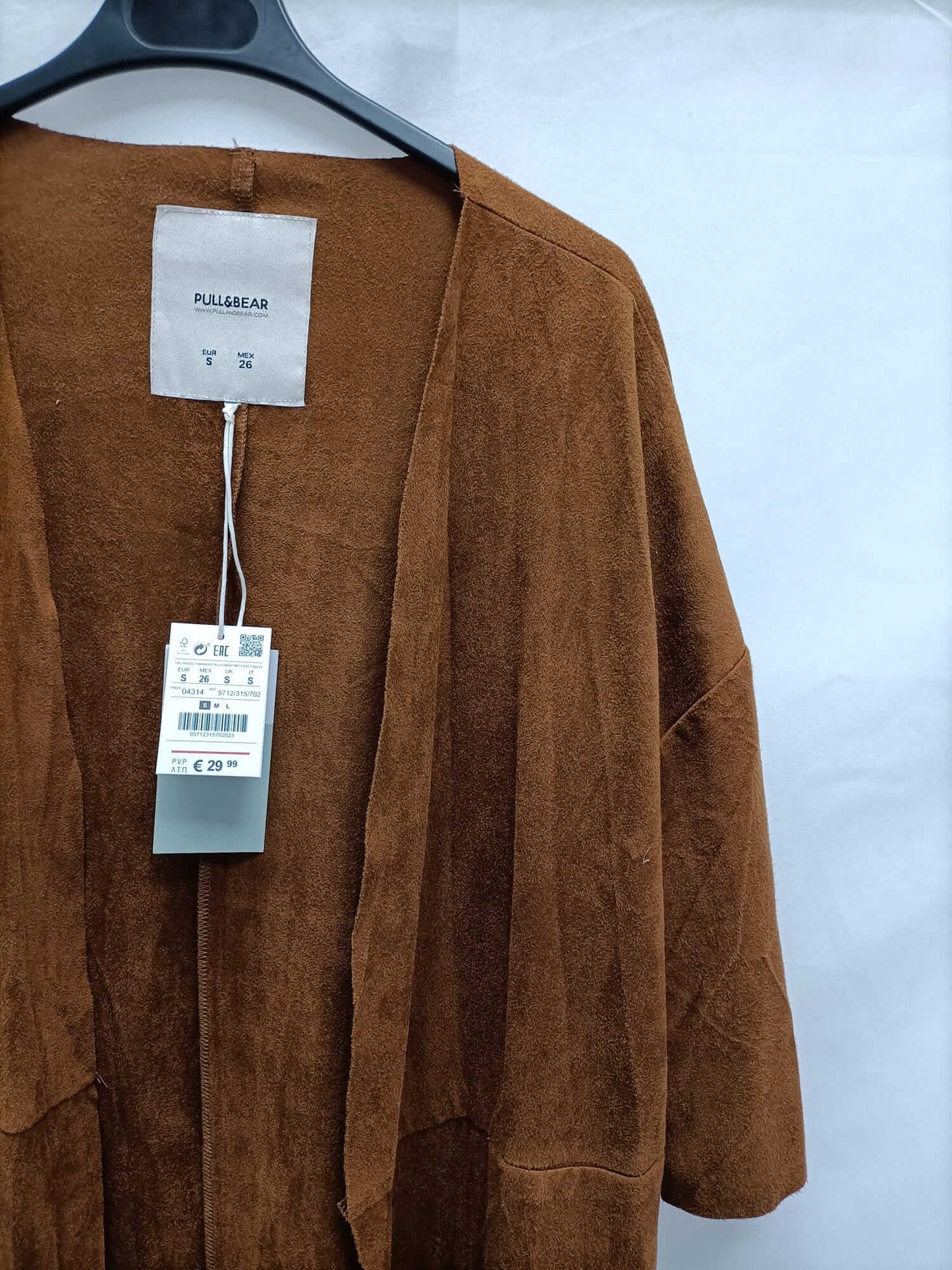 PULL&BEEAR.Kimono/sobrecamisa antelina flecos T.s