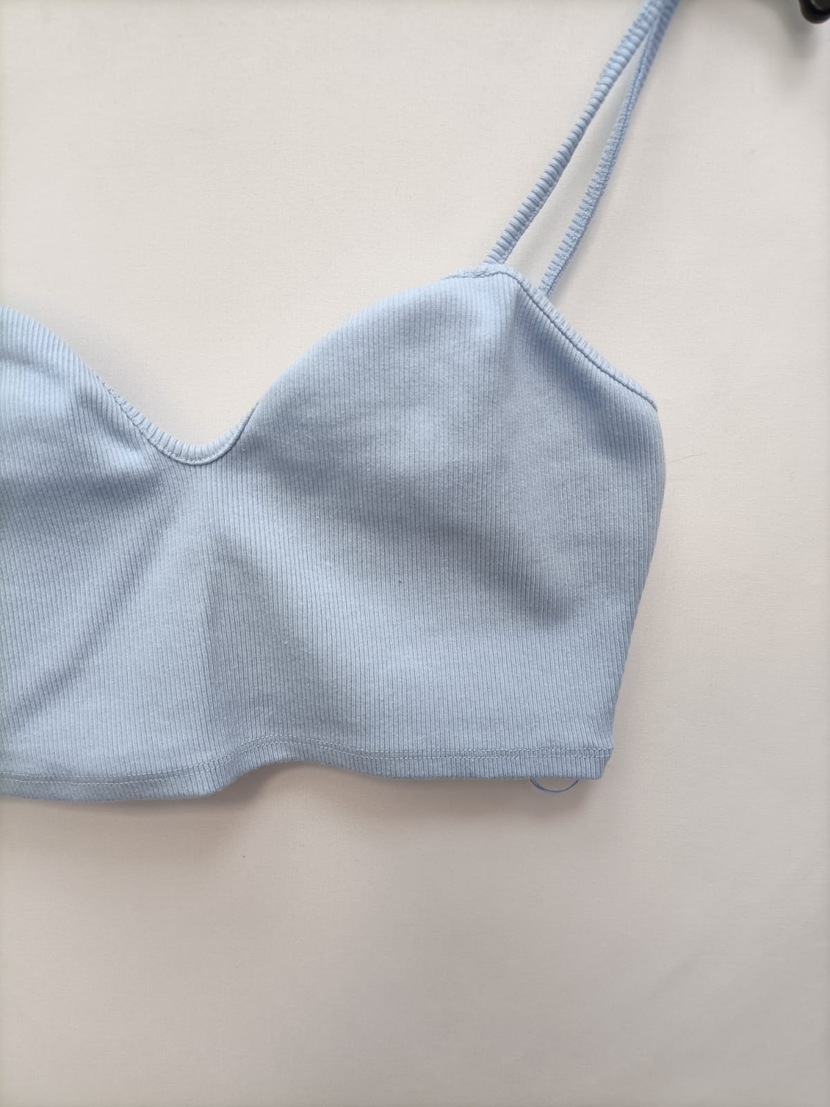 ZARA. Croptop azul T.s