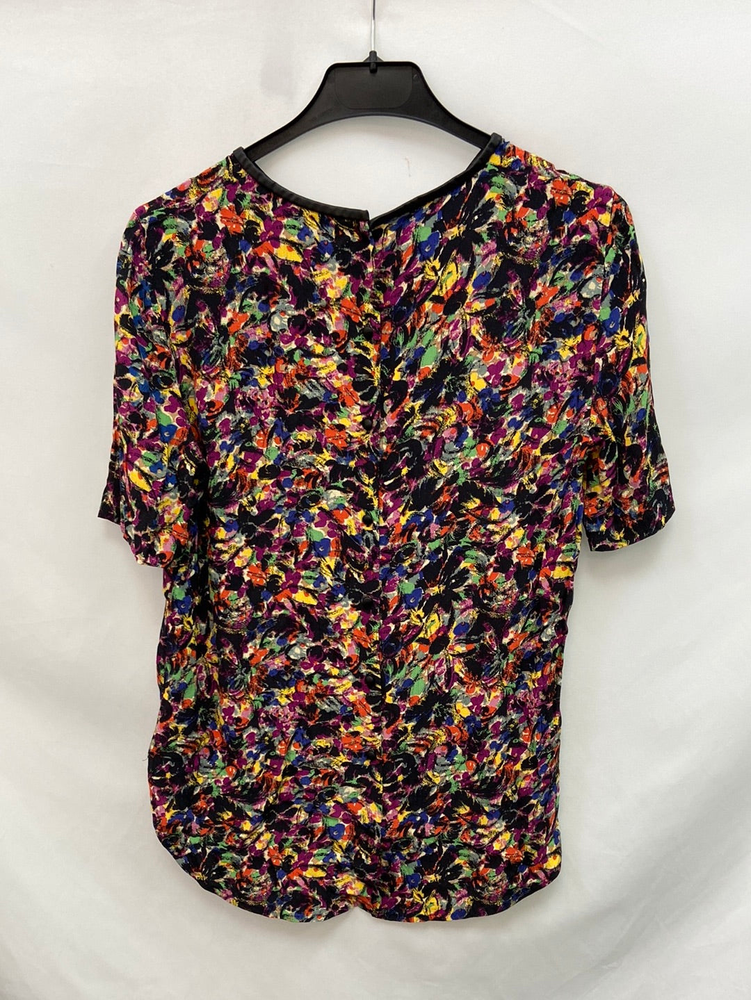ZARA. Multicolored buttoned back top T.xs