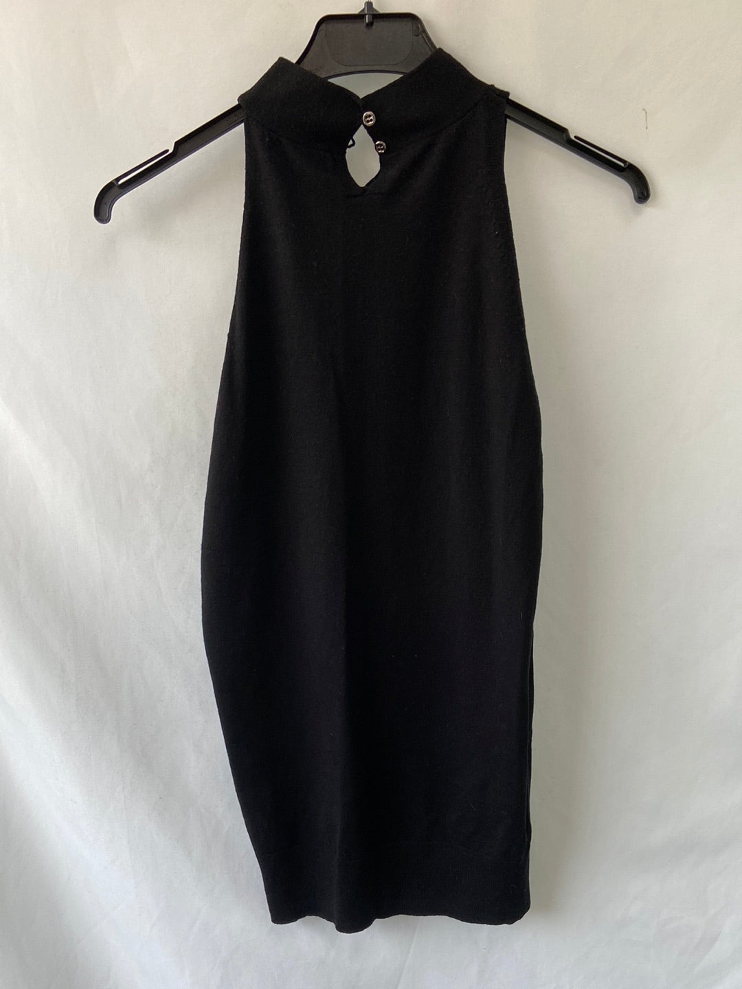 MASSIMO DUTTI.Tm black halter knit top