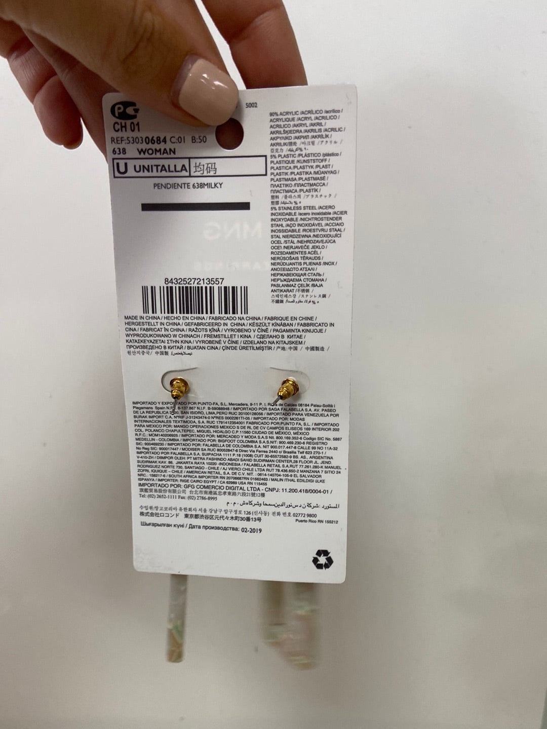 MANGO.Pendientes geométricos