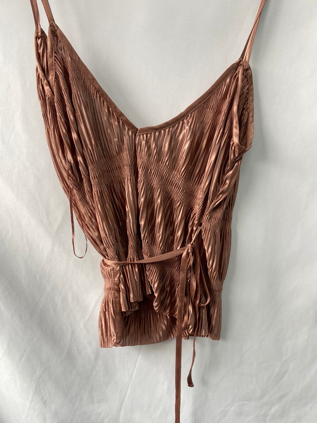 ZARA.Top rosa fruncido T.s