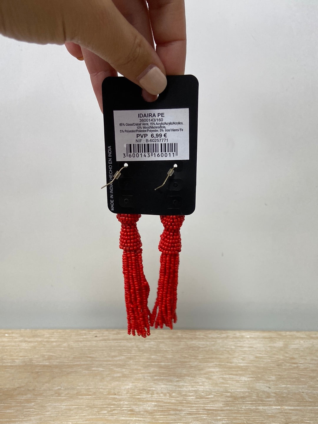 MISAKO.Pendientes rojos abalorios