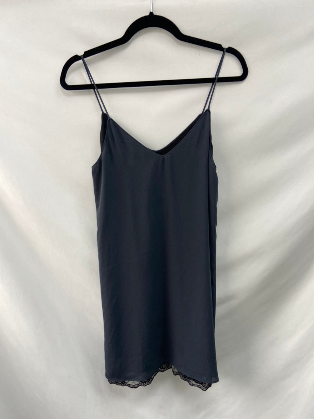 ZARA.Vestido gris lencero T.m