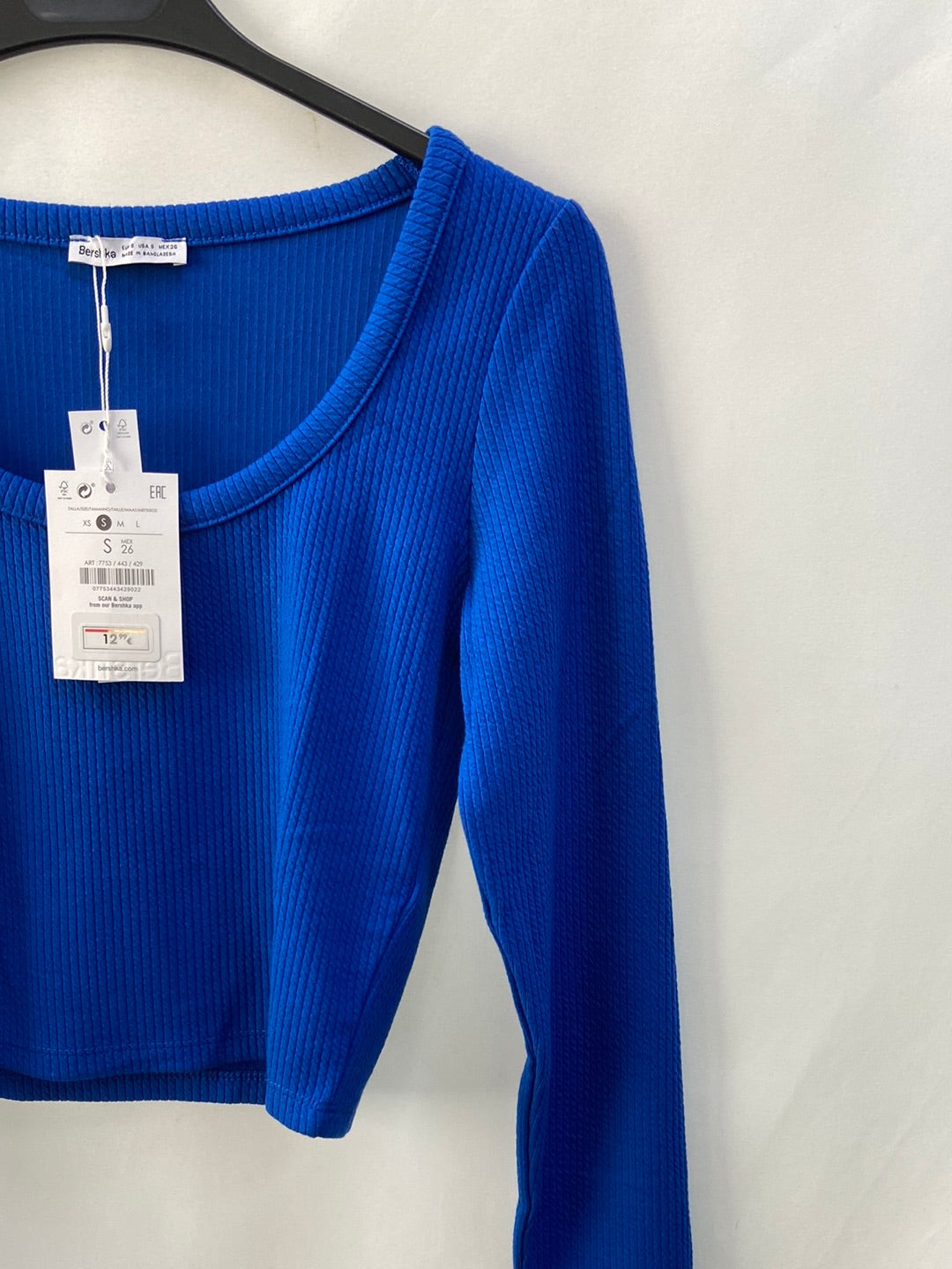 BERSHKA. TS ribbed knit T-shirt