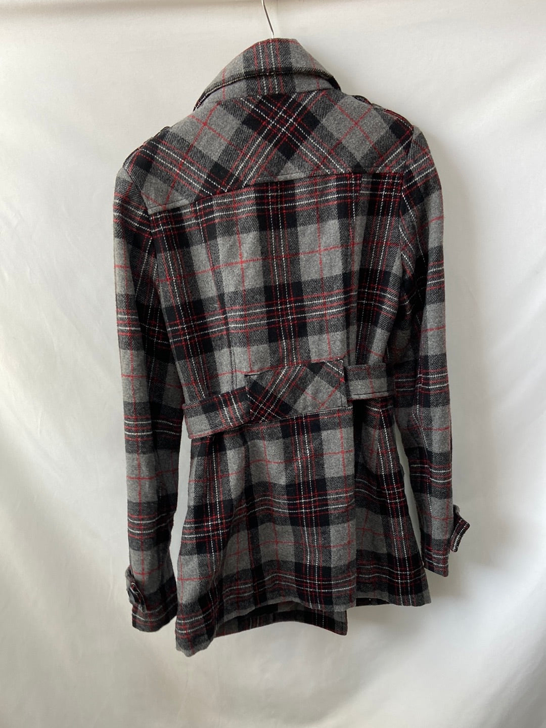 ZARA. Abrigo cuadros talla L