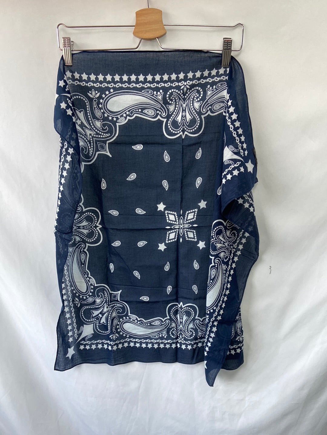 FRAAS. Blue square amoeba scarf