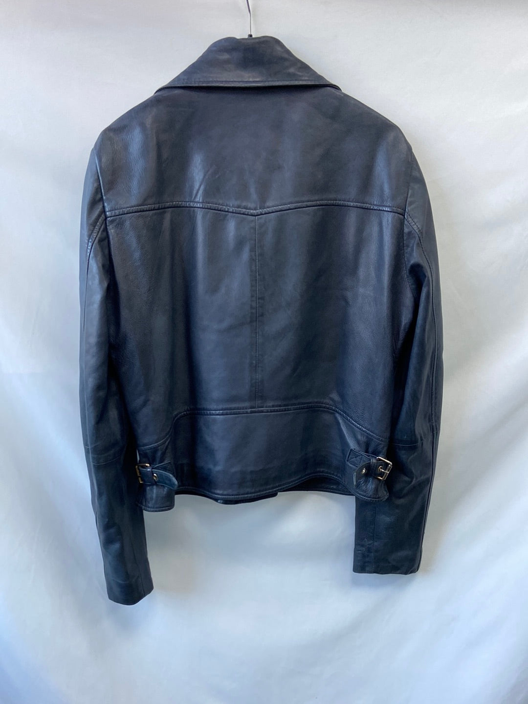 MASSIMO DUTTI. Cazadora piel azul T.XL