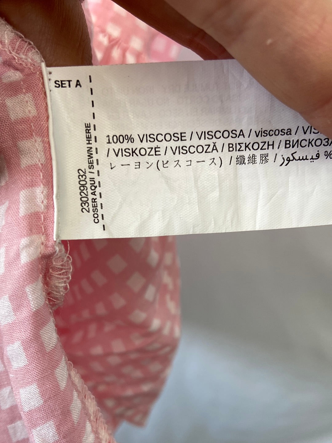 MANGO.Top rosa cuadros T.S