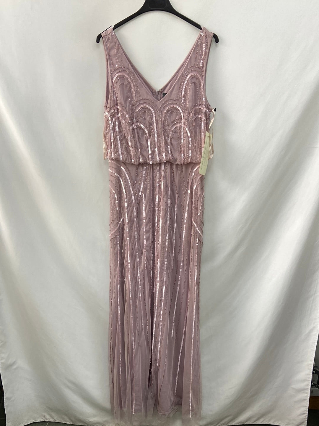 chiffon dress beige Beige Chiffon Long Formal Prom Evening Dress with V Neck Size 22W / Champagne