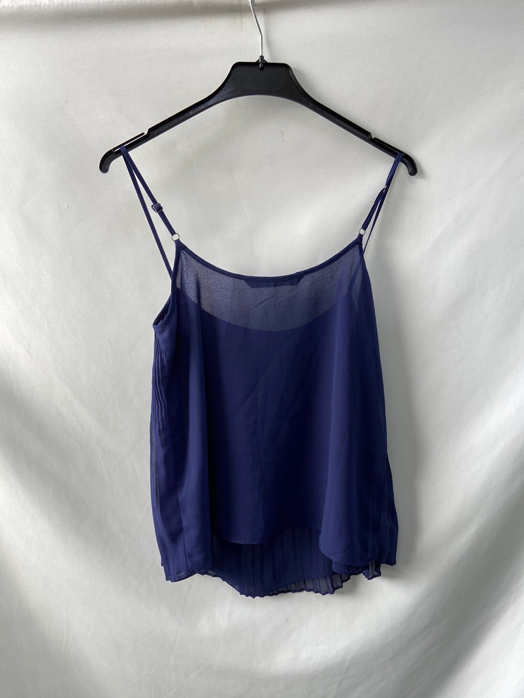 ZARA. Top azul plisado T.s