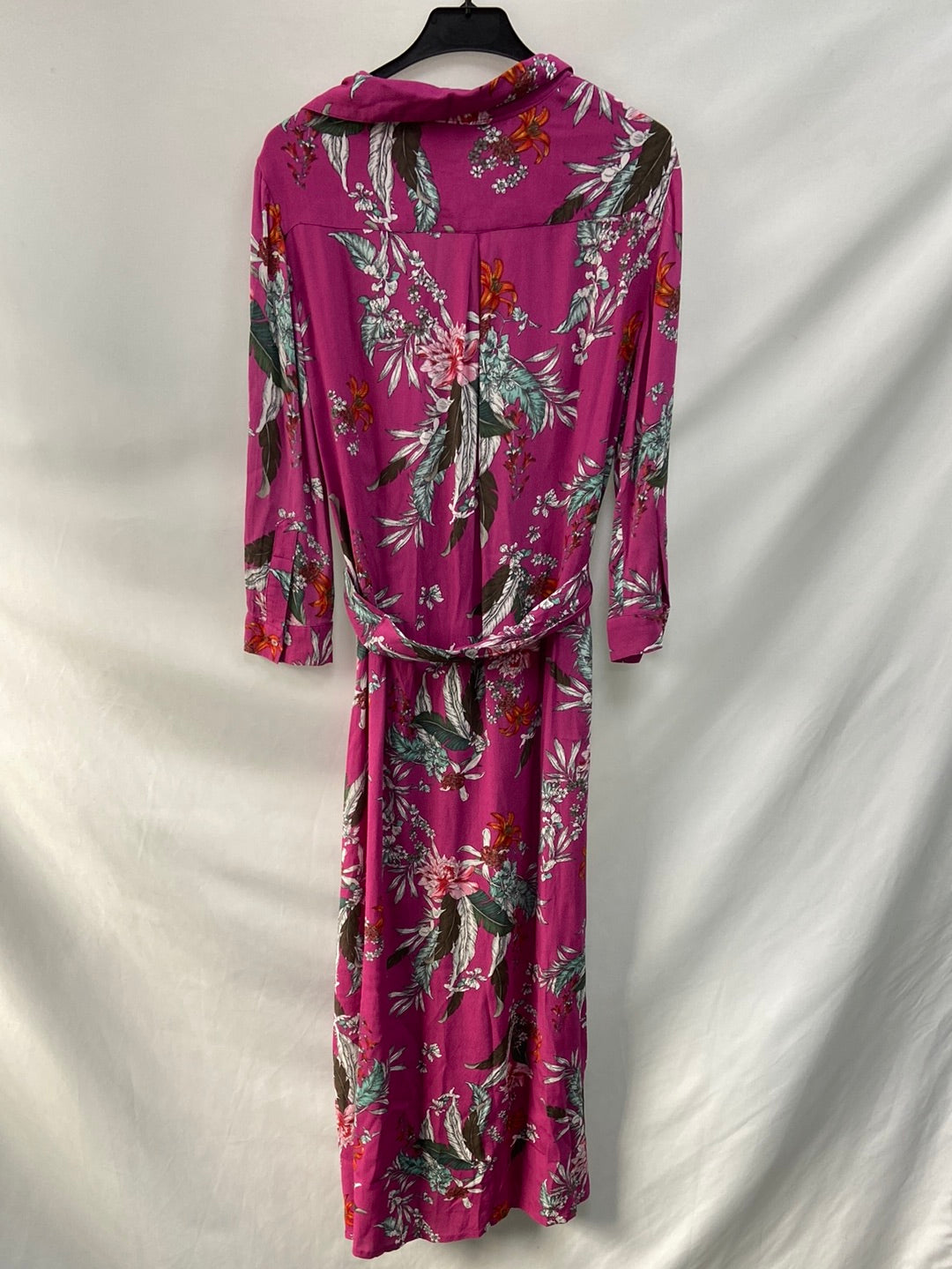CORTEFIEL. Long pink floral dress Ts