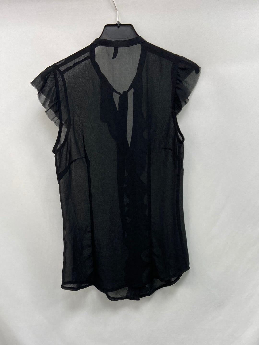 BENETTON.Black ruffled TS blouse