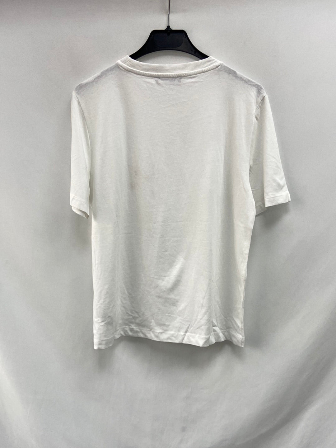 ZARA.White T-shirt with embroidered flowers TM