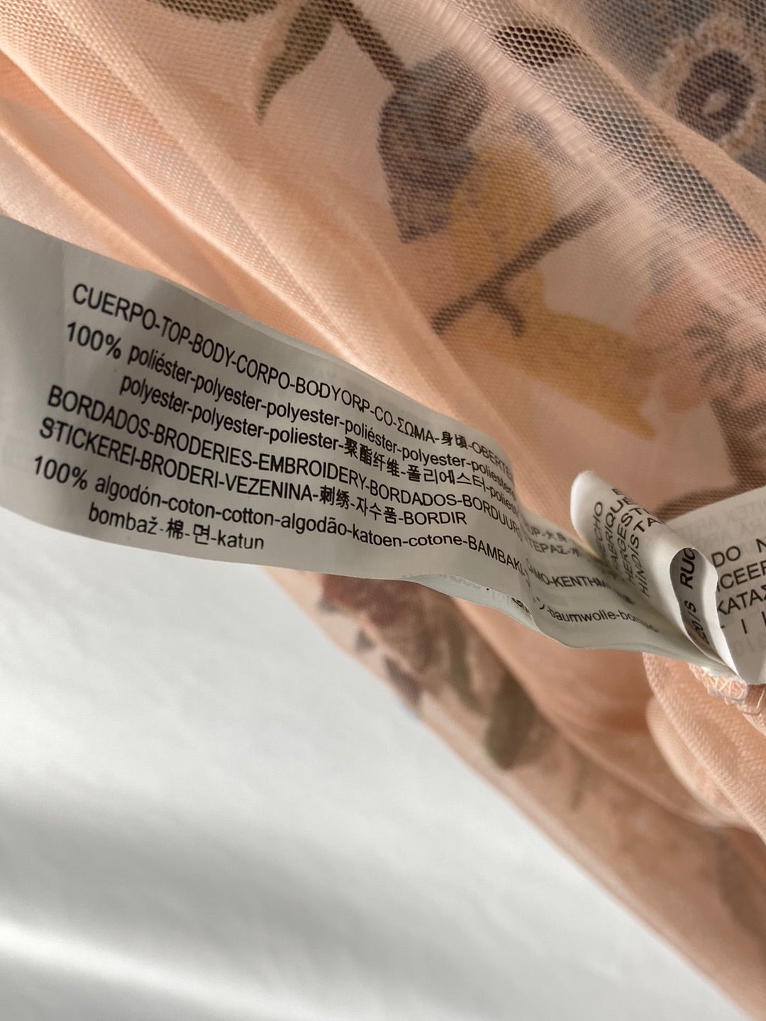 ZARA.Top rejilla bordado T.S