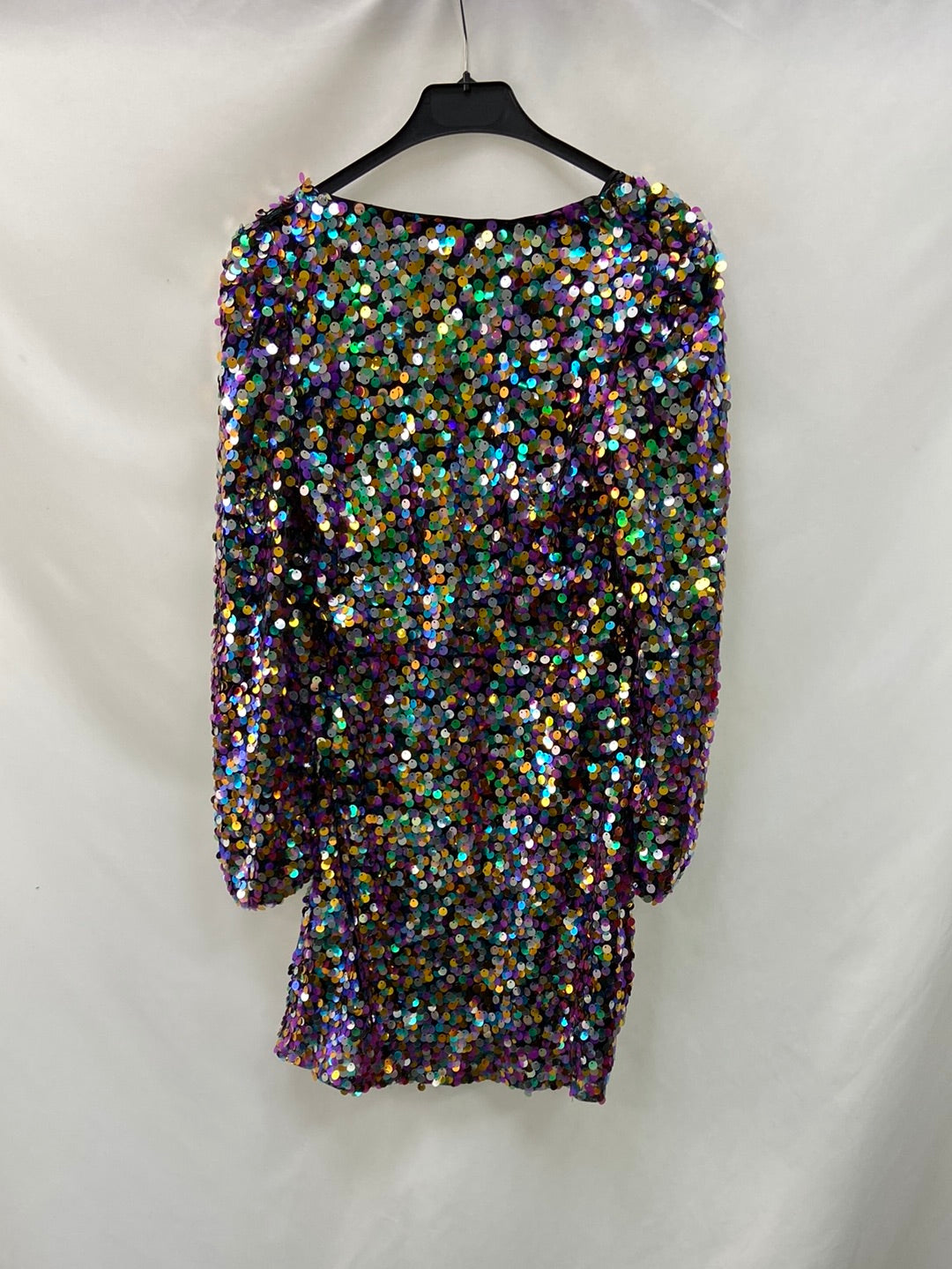 ZARA.Vestido corto lentejuelas T.S