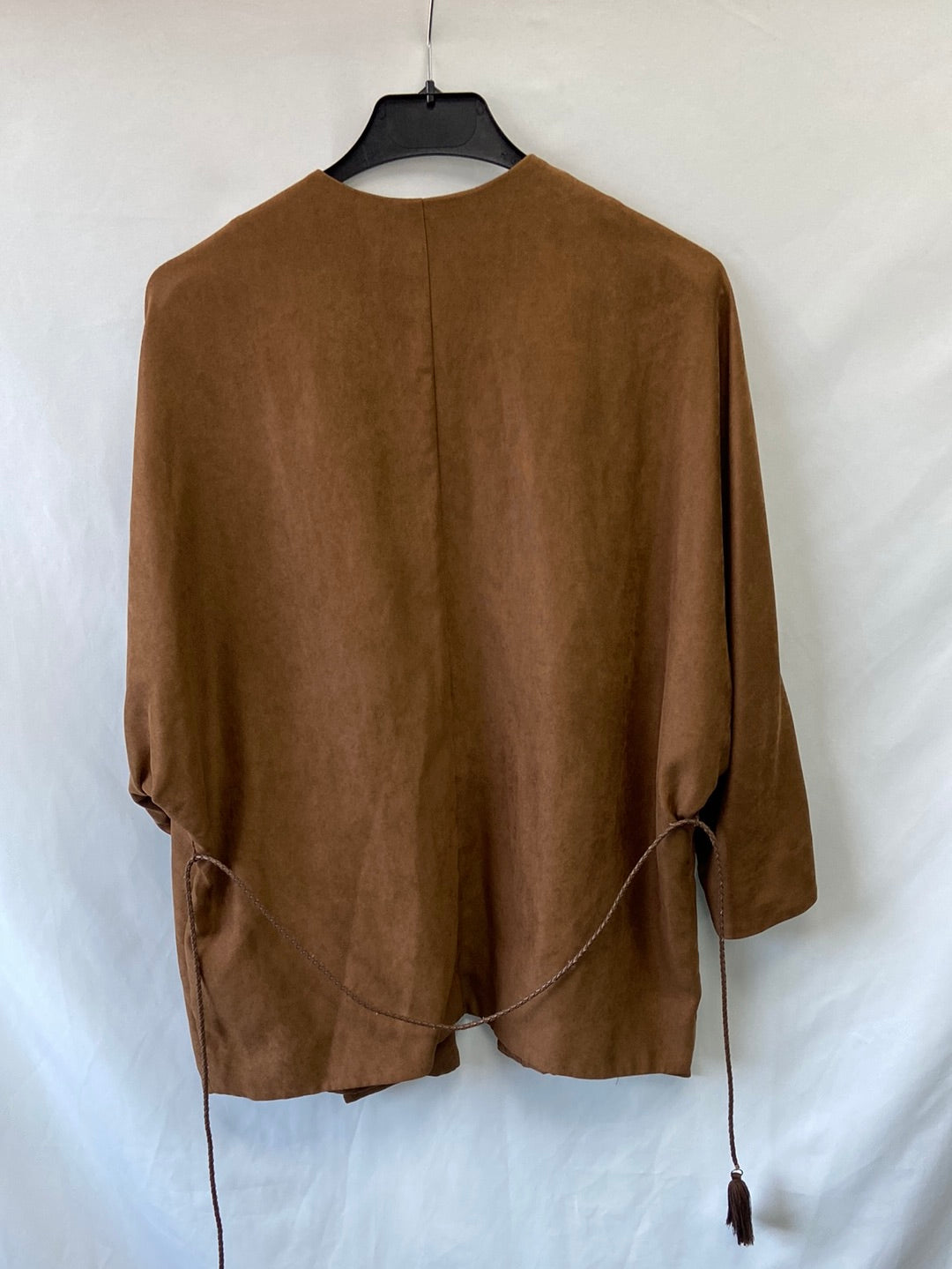 ZARA.Chaqueta fina abierta marrón T.S