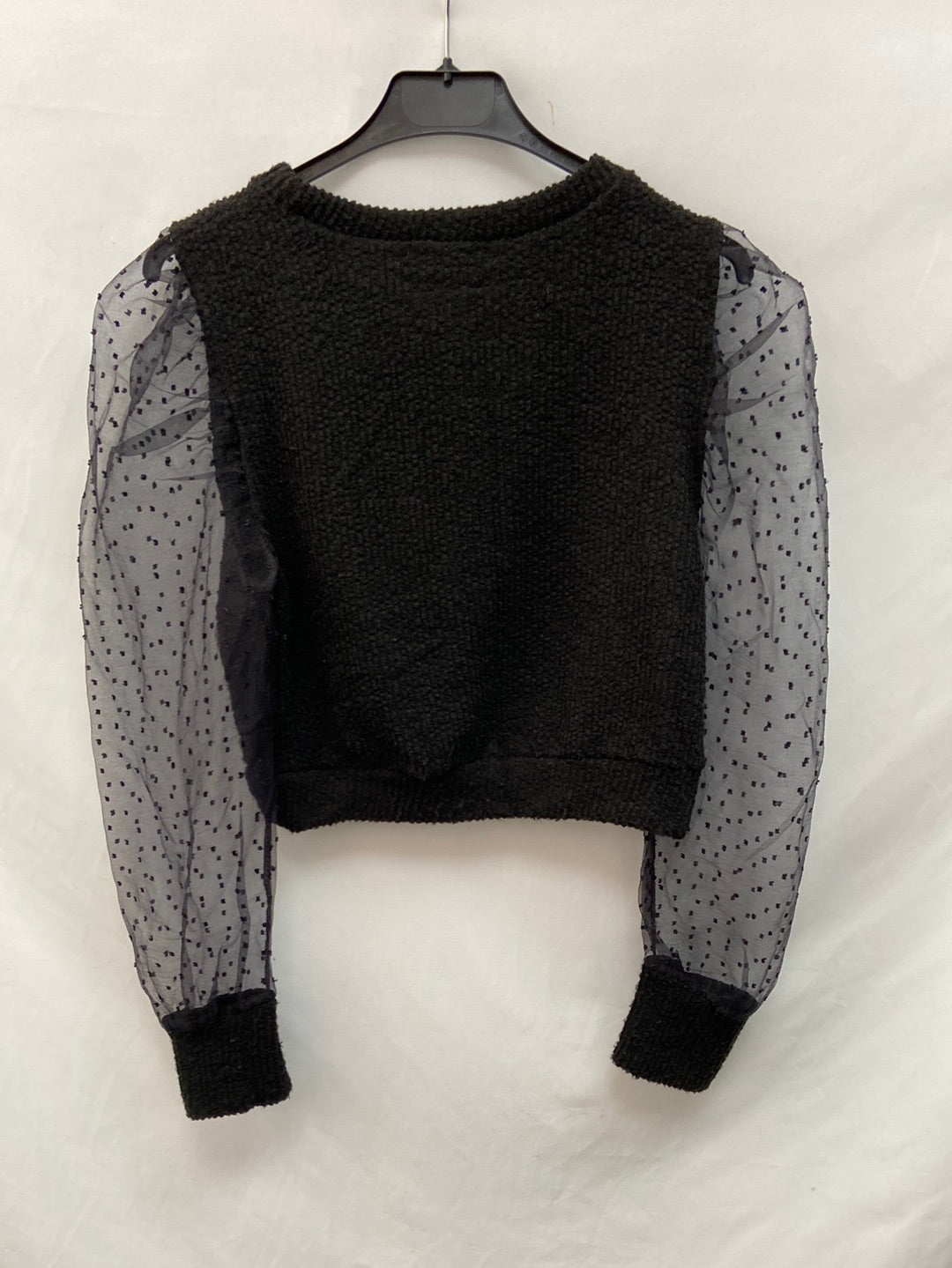 OTRAS.Top negro doble textura T.S/M