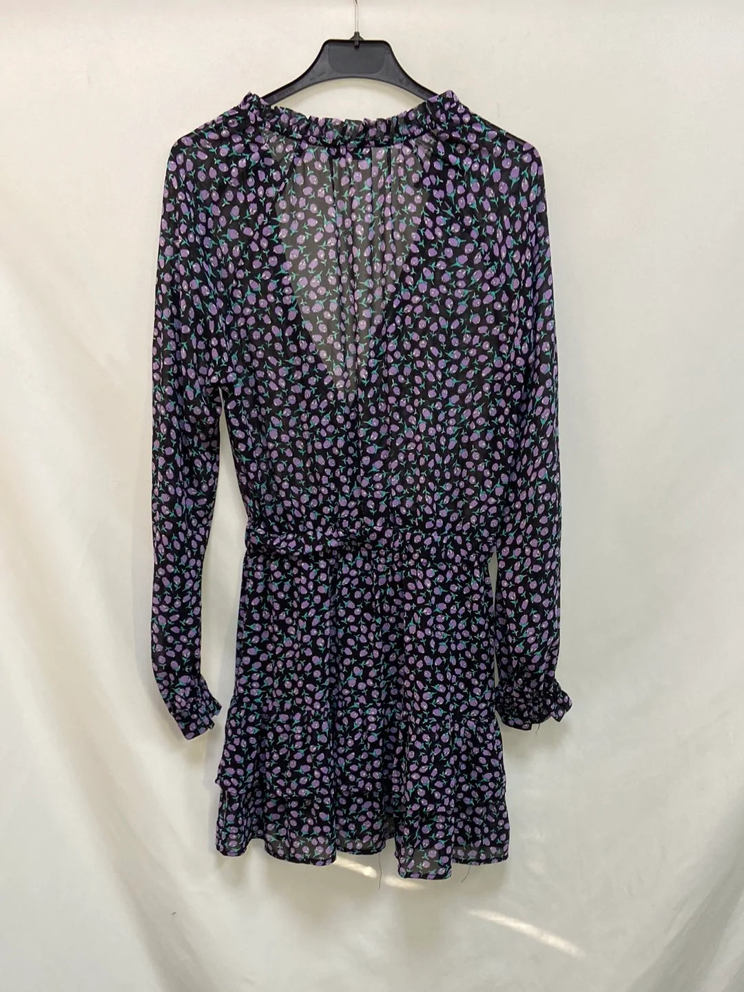 LOAVIES.Vestido corto negro y morado T.XS