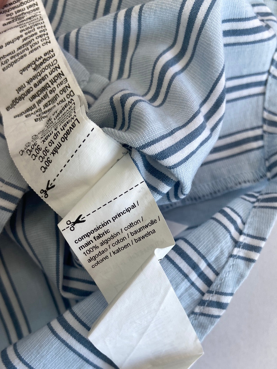 GOCCO. Camisa rayas azules T.12-18m