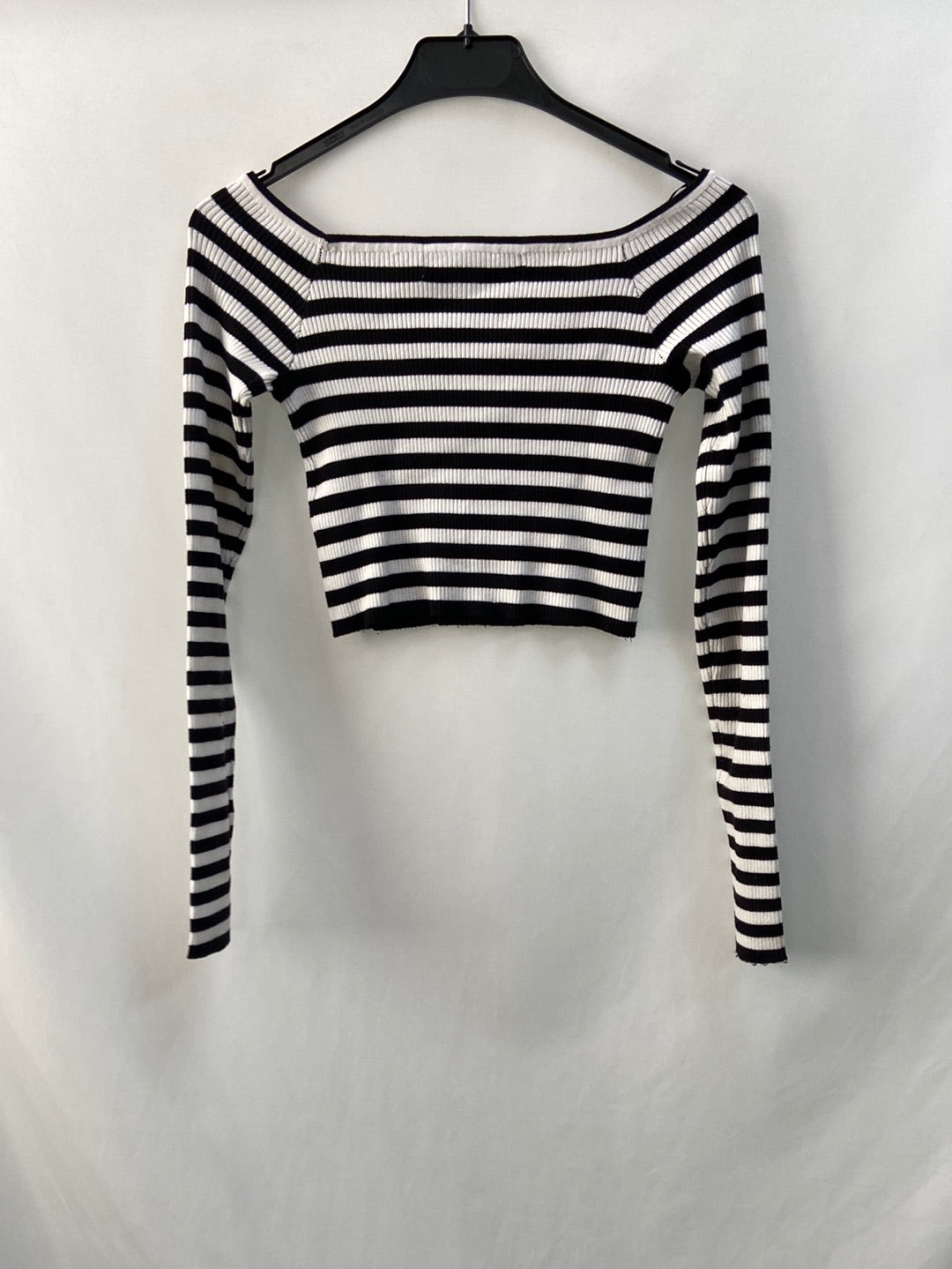 BERHSKA. Striped boat neck top TS