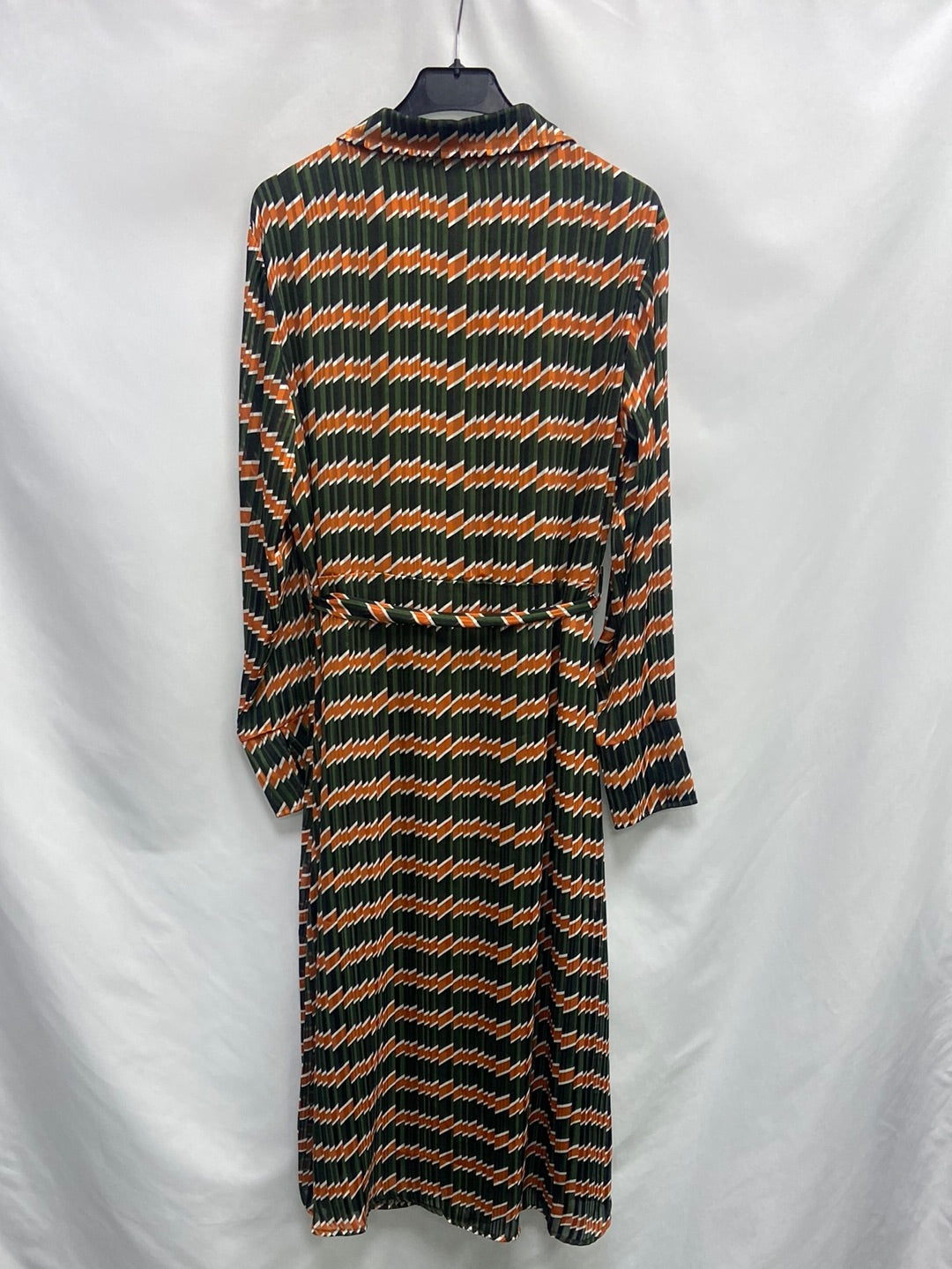 ONLY. Vestido largo verde y naranja T.40