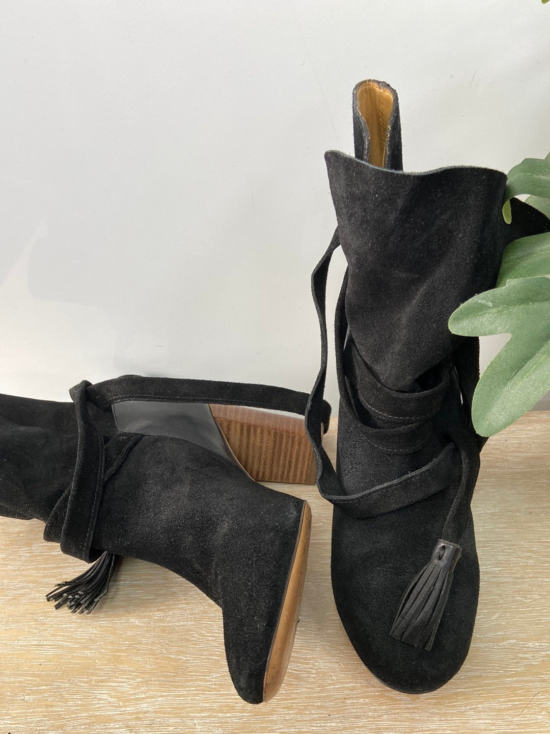 BA&SH.Botines negros piel T.36