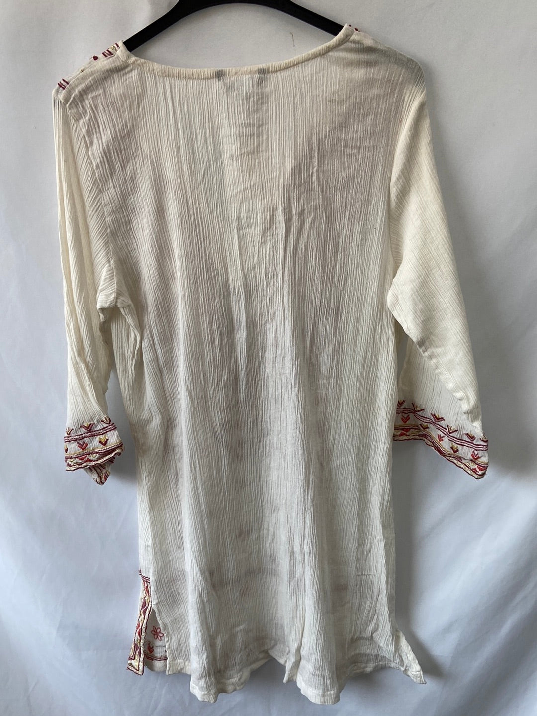 NATURA.Vestido algodón bordado T.s (Tara)