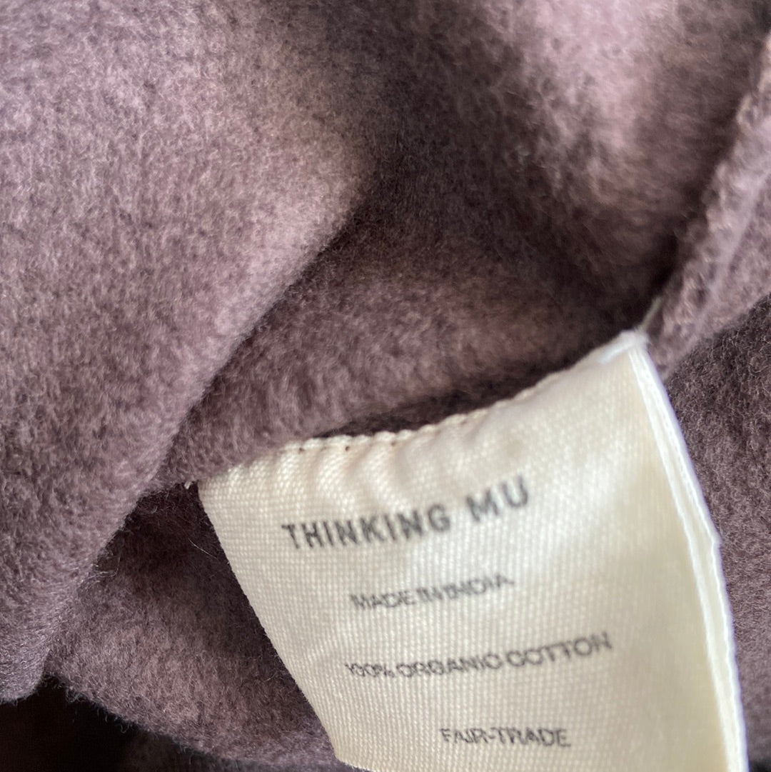 THINKING MU. Sudadera marrón dibujo T.s