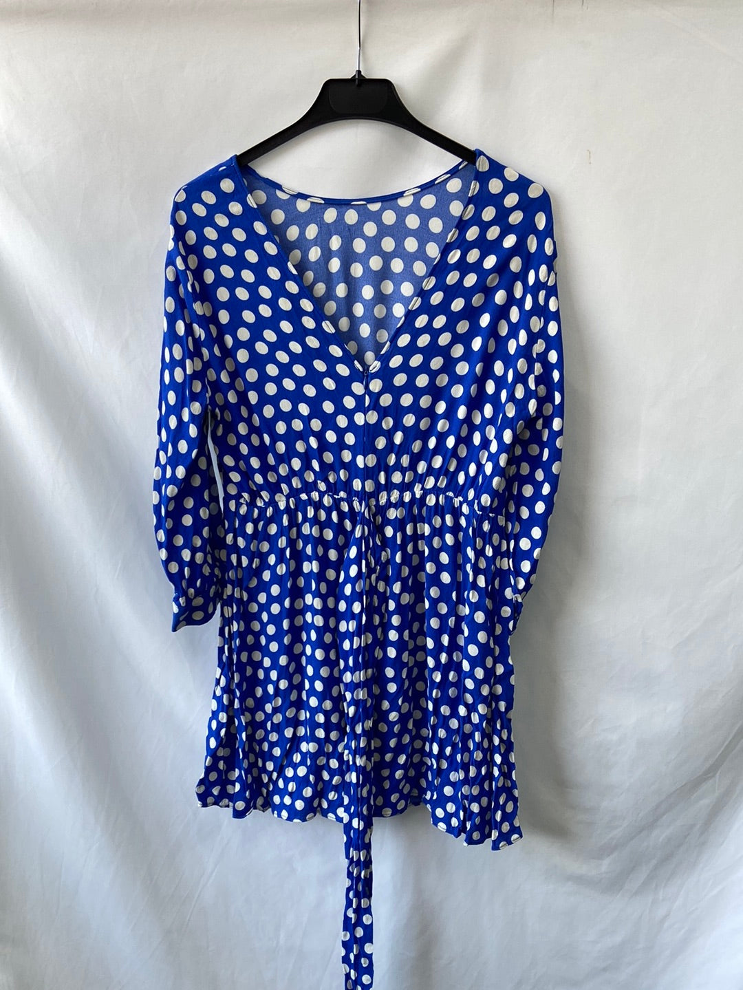 ZARA.Vestido azul lunares T.S