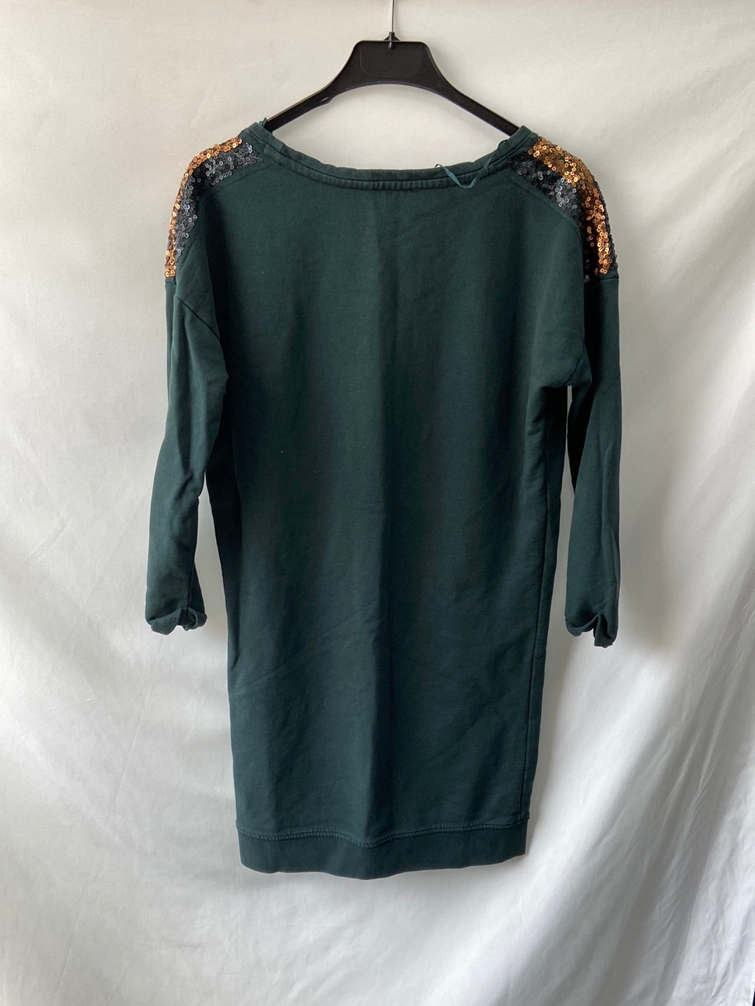 ESPRIT. Vestido "sudadera" lentejuelas hombros T.xs