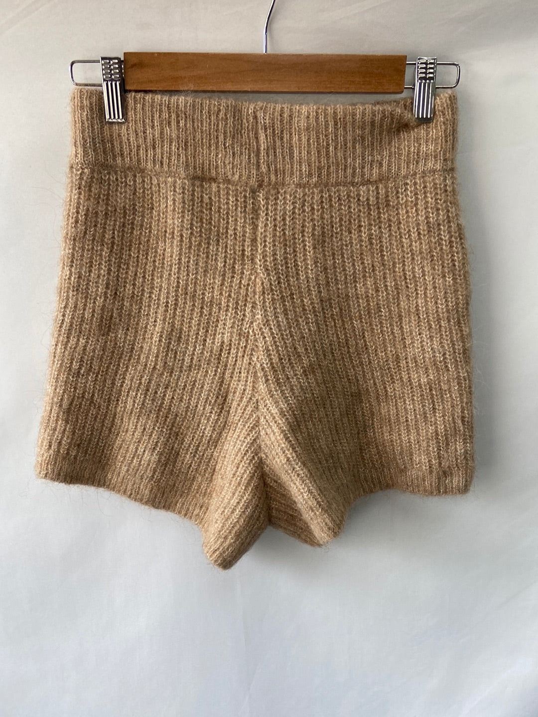 ZARA.Pantalones punto gordito beiges T.S