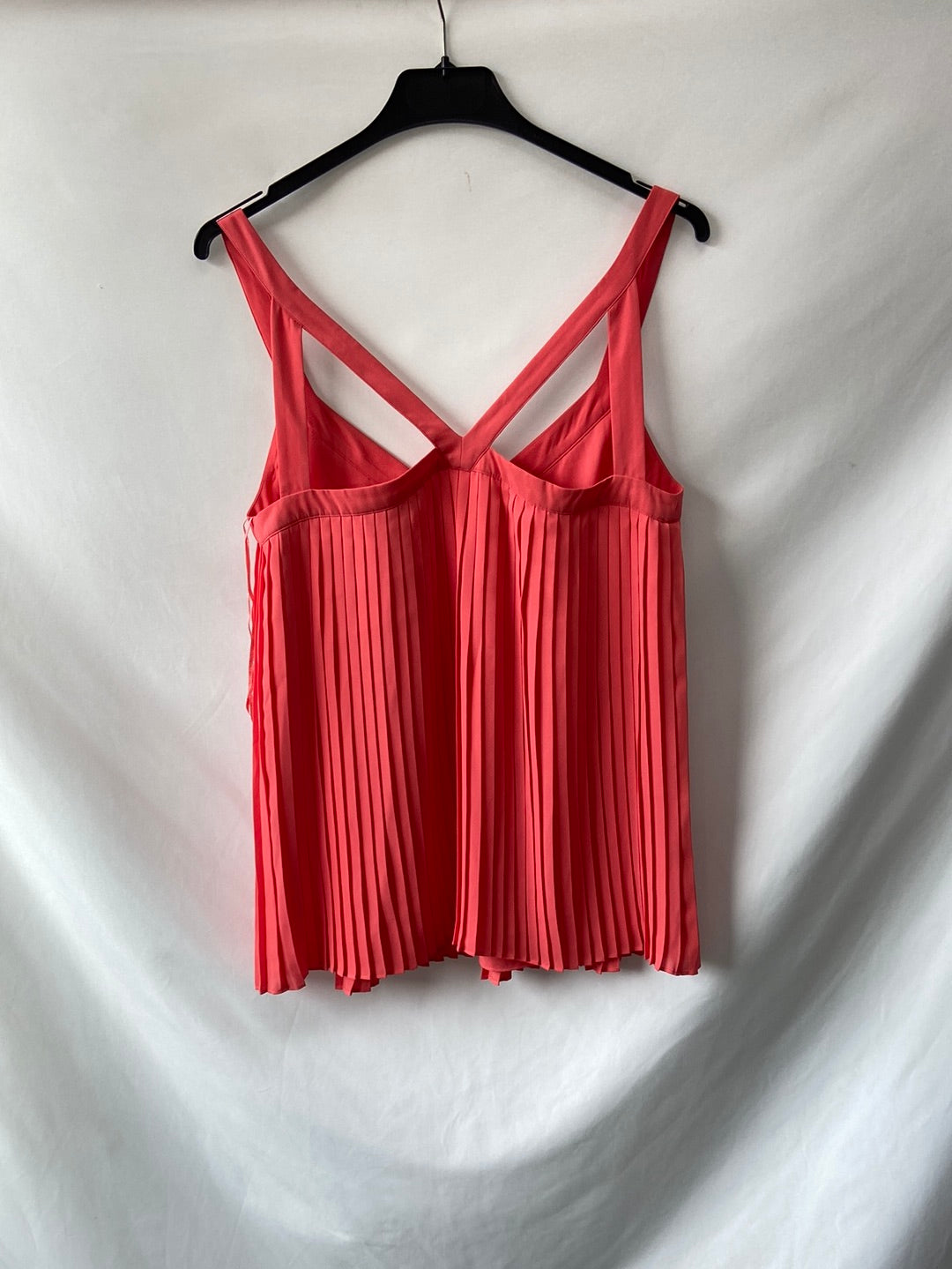 MASSIMO DUTTI.Pleated pink top T.38
