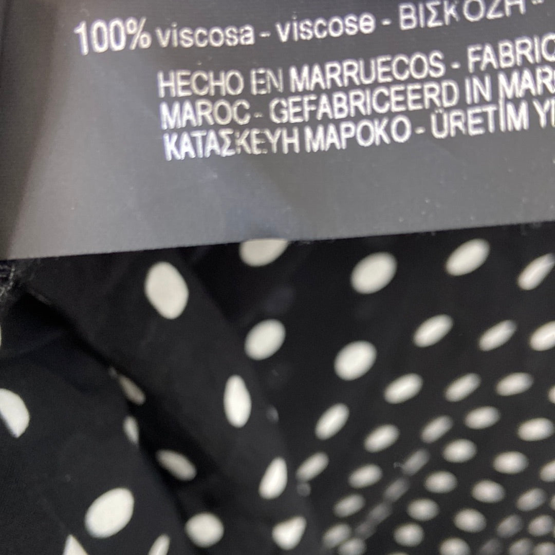 ZARA.Vestido/blusa negra lunares T.S