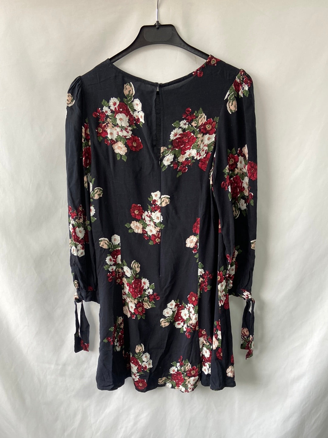 ZARA.Vestido corto azul flores T.XS