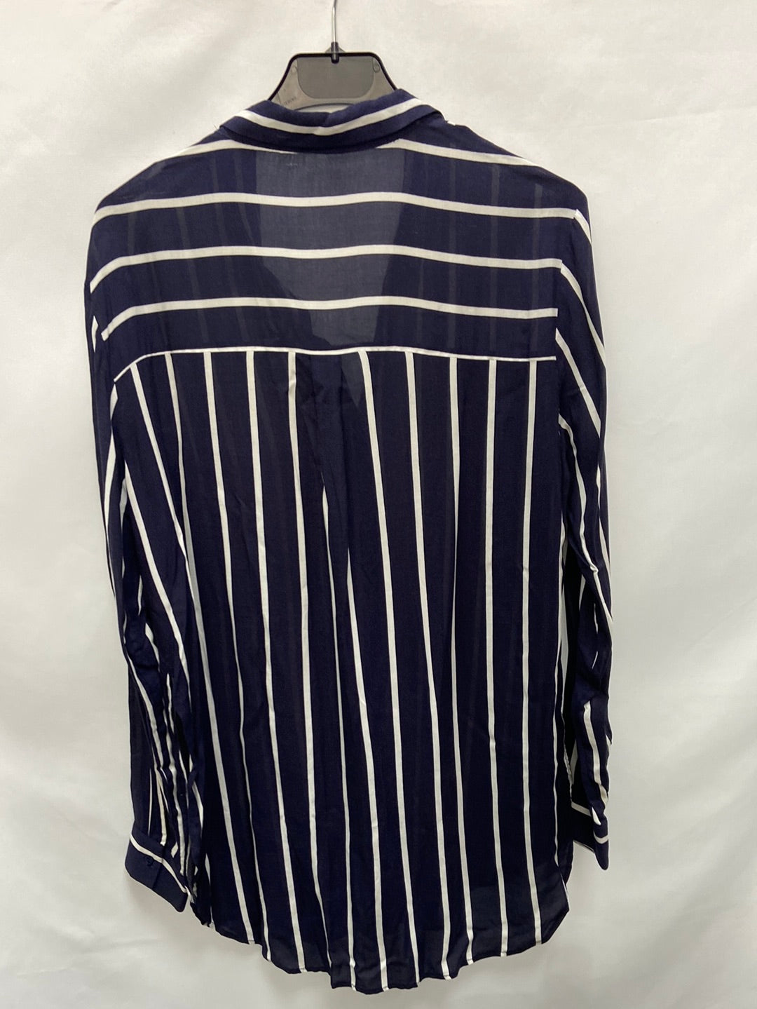 BERSHKA.Camisa azul rayas T.M