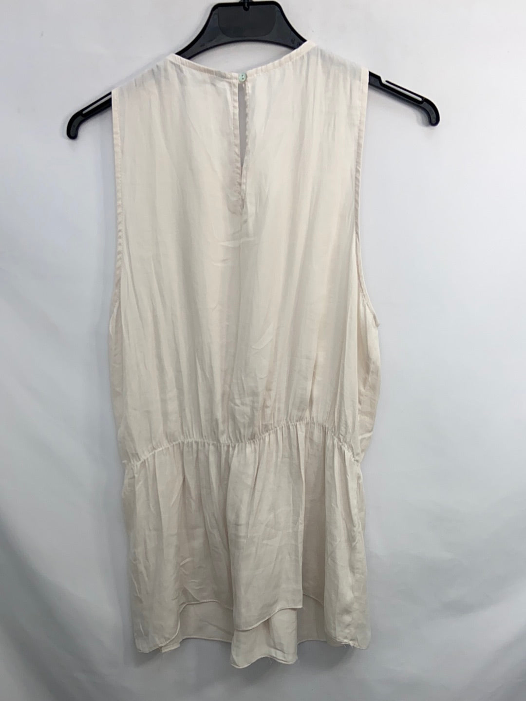 ZARA.Blusa beige plisada detalle nudo T.m