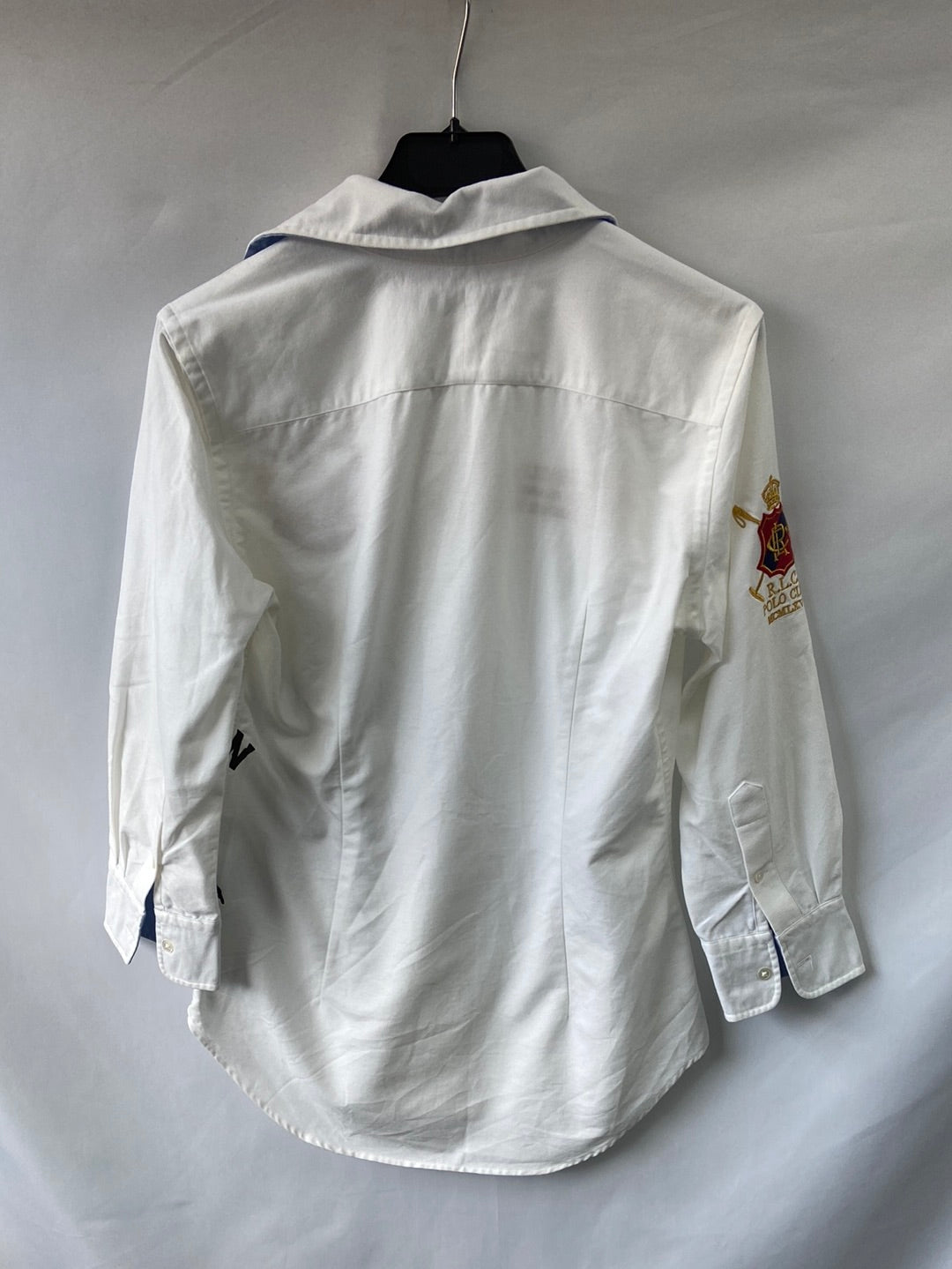 RALPH LAUREN.Camisa blanca parches T6(s)