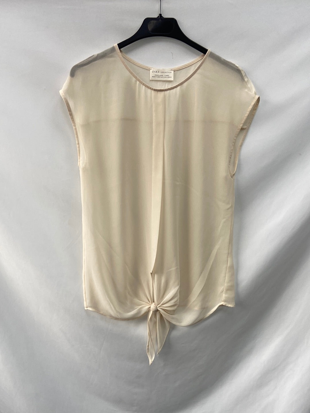 Camisa Semitransparente Blusa Semitransparente Zara Beige