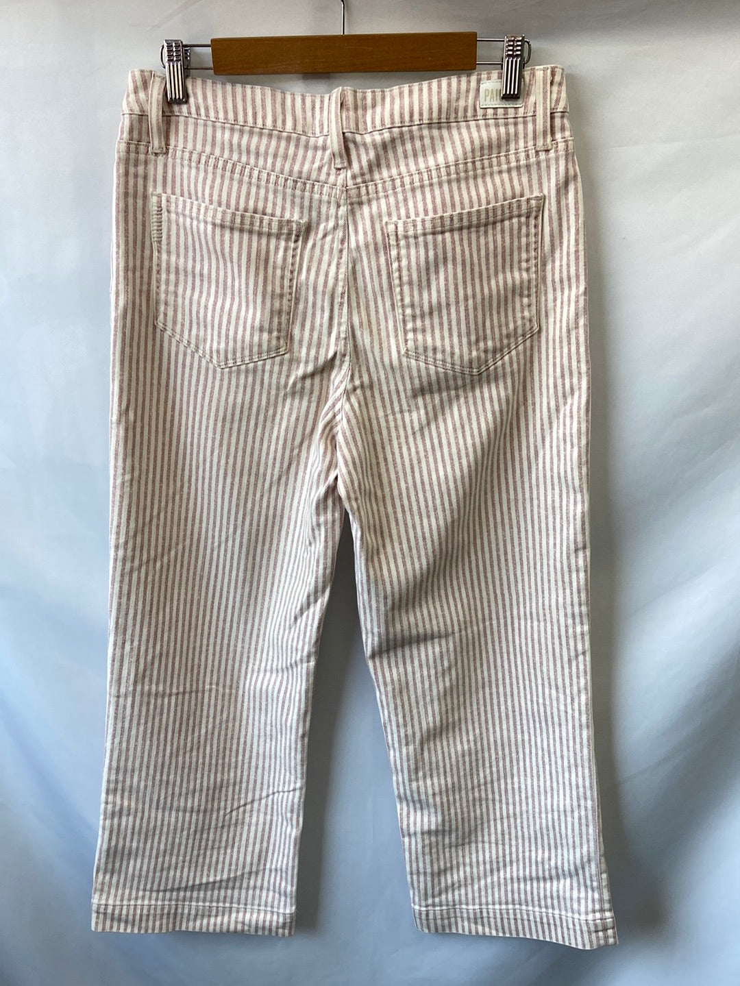 PAIGE. Striped denim pants, size 40