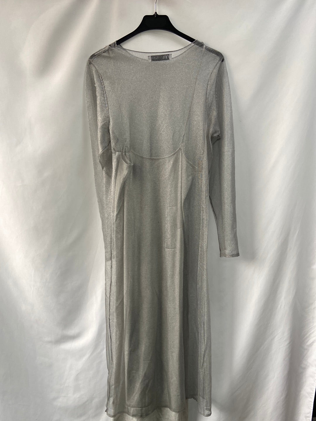 ZARA.Long silver dress TM