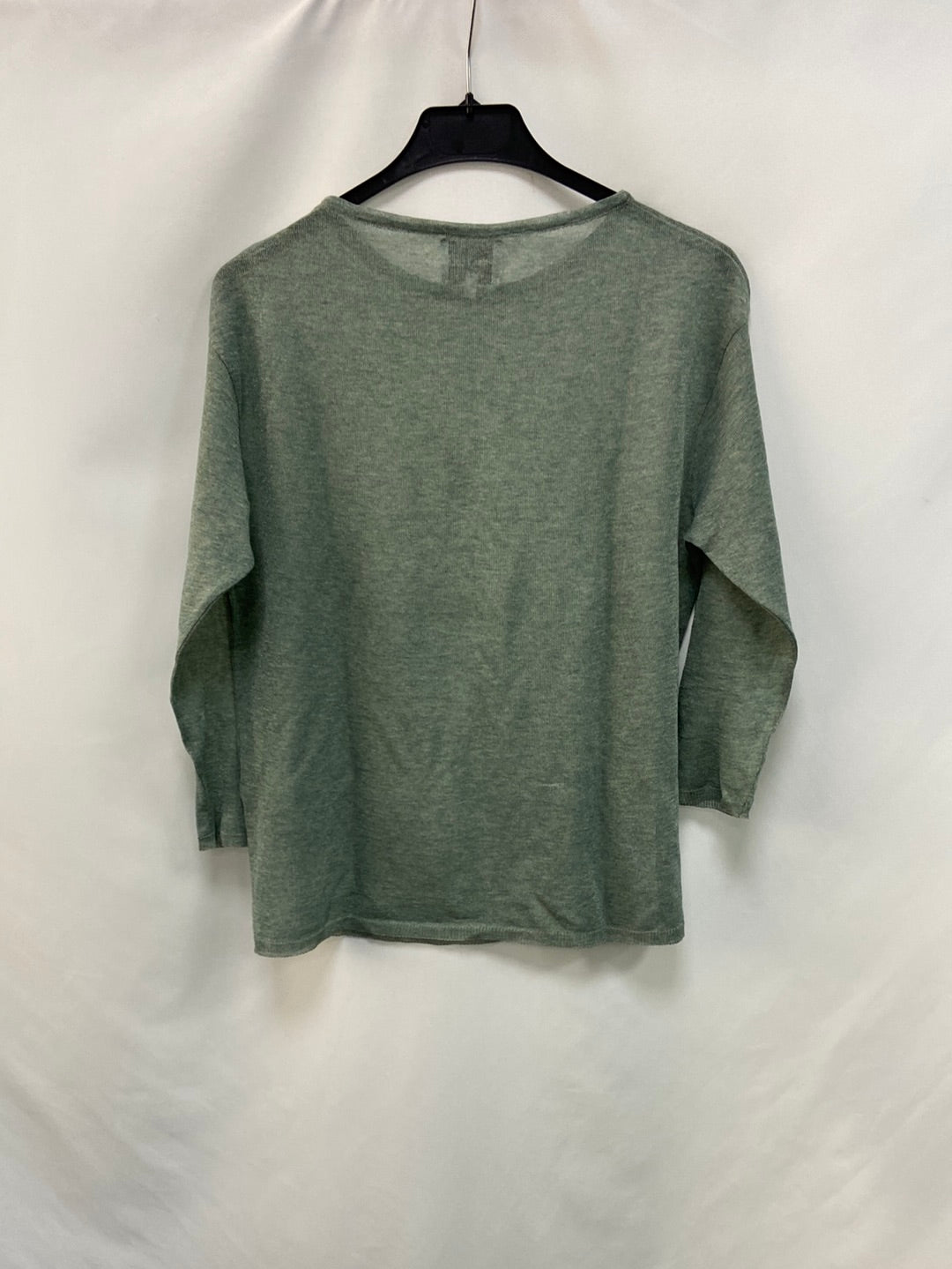 BIMBA Y LOLA. Green knit top with TM threads (TARA)